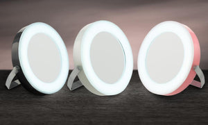 GloBrite LED Circular Travel Mirrors in White, Black or Pink