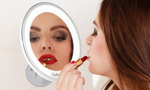 GloBrite LED 7x Magnifying Bathroom Suction Mirror