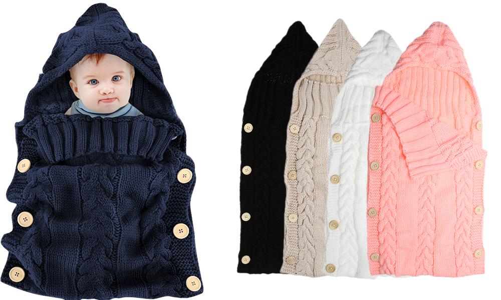 Knitted baby swaddle cheap