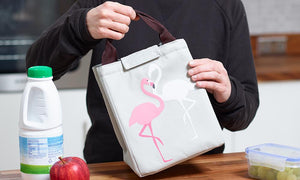 Flamingo Print Oxford Thermal Insulated Lunch Bags