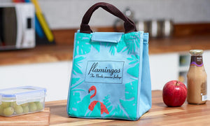 Flamingo Print Oxford Thermal Insulated Lunch Bags