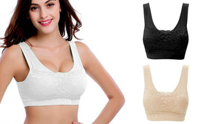 Lace Front Padded Comfort Bra: Three-Pack