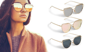 Sasha Morel Cat Eye Mirrored Sunglasses