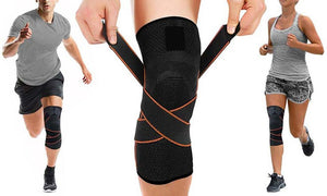 Knee-Compression Sleeve with Adjustable Straps