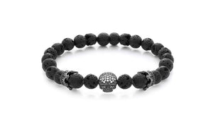 Sasha Morel - Lavastone Skull and Crown Bracelet