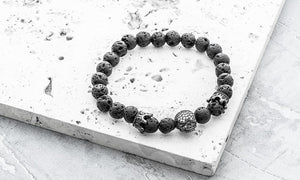 Sasha Morel - Lavastone Skull and Crown Bracelet