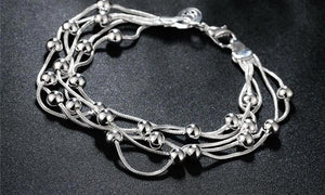 Orchid Pearls Dangling Link Bracelet