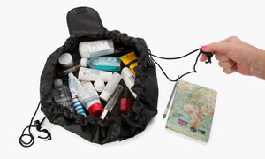 Drawstring Open Flat Cosmetics Travel Bag