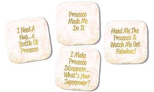 Set of 4 Prosecco Coasters