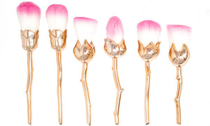 6 Piece Flower Make up Brushes