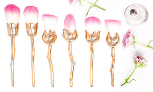 6 Piece Flower Make up Brushes