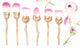 6 Piece Flower Make up Brushes