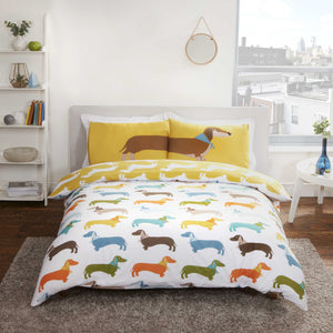 Sausage Dog Reversible Duvet Set
