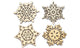 4 Pack for Xmas Wooden Snowflake Coasters
