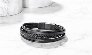 Sasha Morel Mens Braided Multi Layer Bracelet