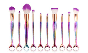 5 or 10pc Mermaid Tail Make Up Brushes