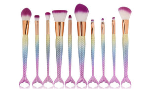 5 or 10pc Mermaid Tail Make Up Brushes