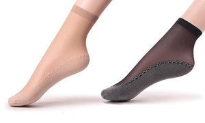 6 Pack Women's Silky Socks With Reinforced Cotton Sole