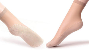 6 Pack Women's Silky Socks With Reinforced Cotton Sole