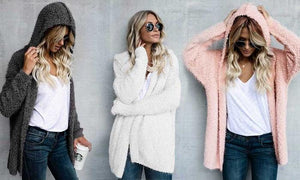 Fluffy Hooded Cardigans