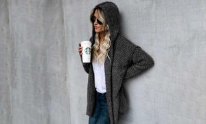 Fluffy Hooded Cardigans