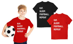 Eat Sleep Football Repeat Kids T-Shirt