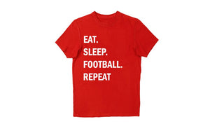Eat Sleep Football Repeat Kids T-Shirt