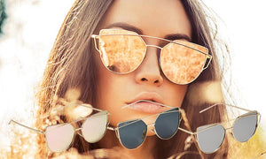 Sasha Morel Cat Eye Mirrored Sunglasses